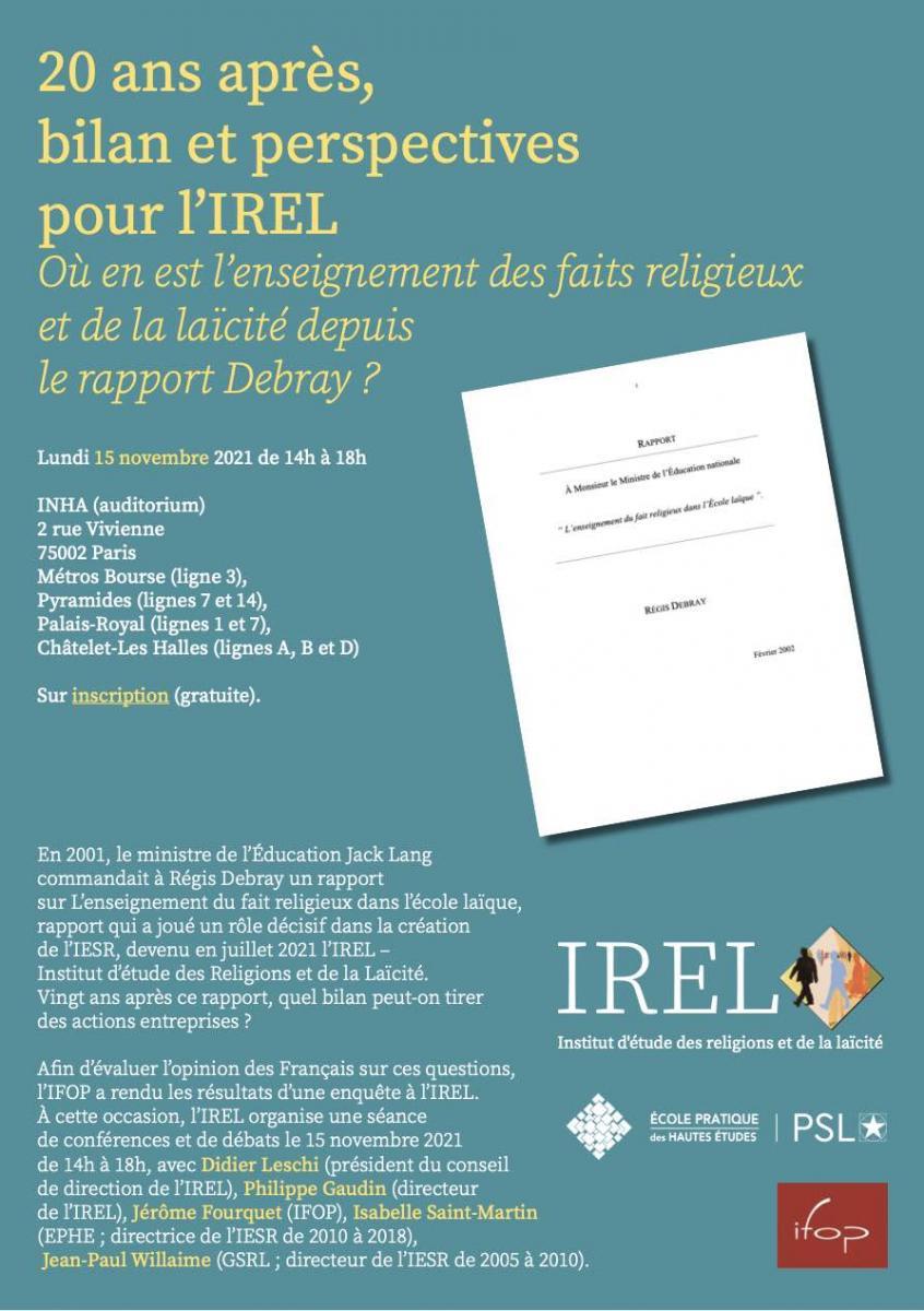 20 ans bilan IREL