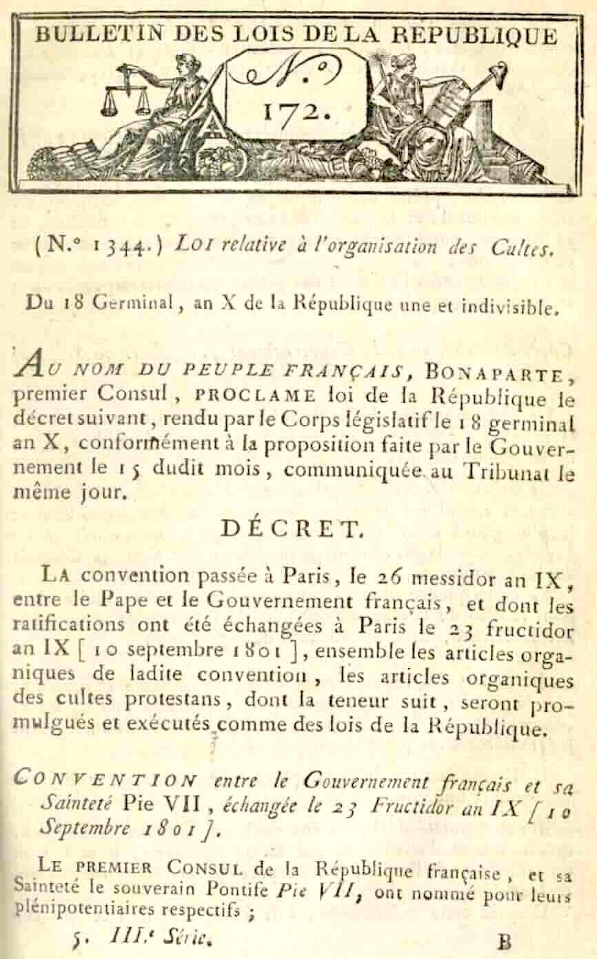 Lois organiques 1802