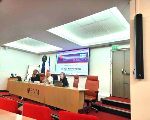 Dominique Avon, Didier Leschi et Émilie Desormière lors de l'ouverture de la formation le 31 août